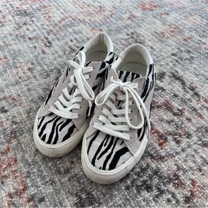 Madewell Sidewalk Low-Top Sneakers in Zebra Calf Hair